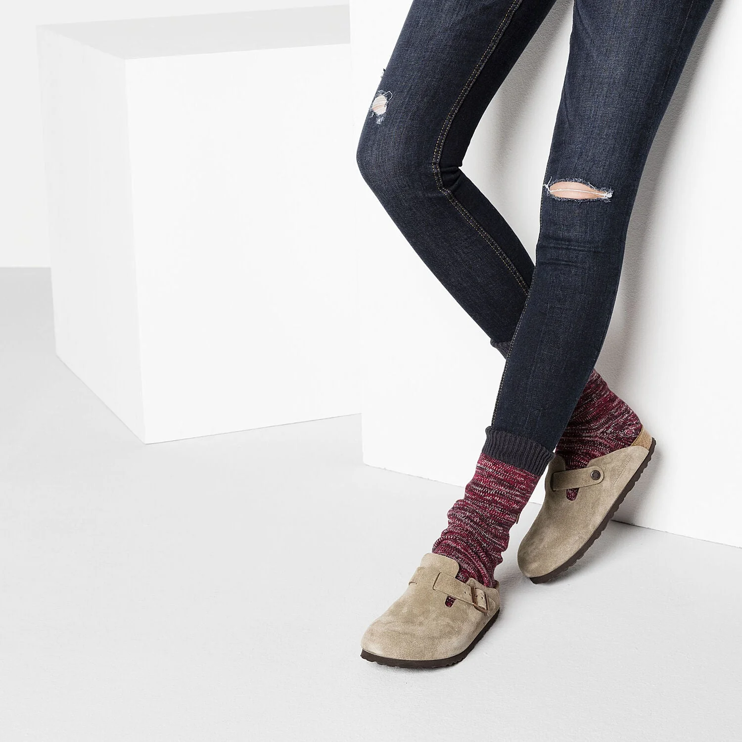 Boston | Soft Footbed | Suede | Taupe - Image 2
