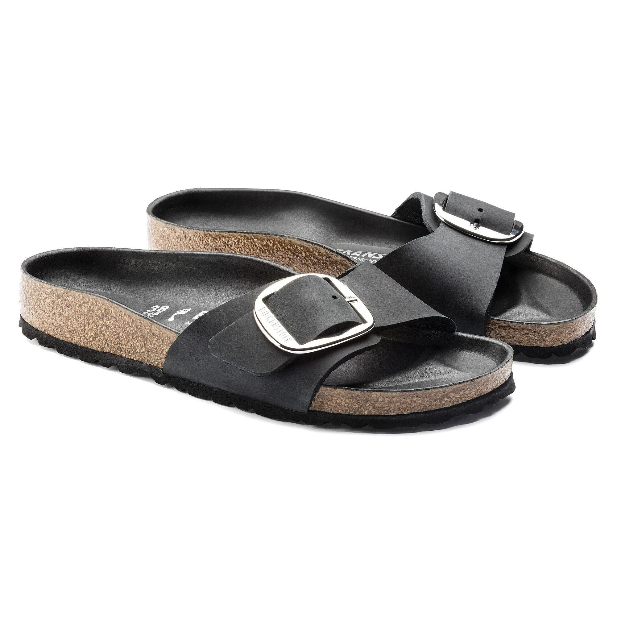 Madrid Big Buckle | Oiled Leather | Black