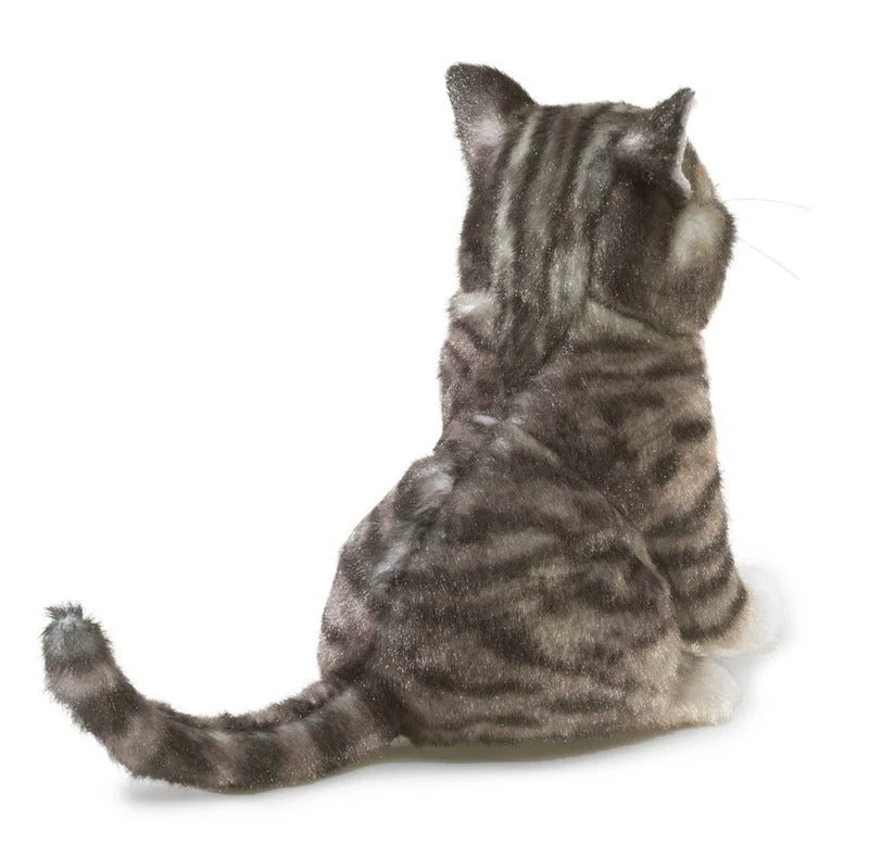 Mini Tabby Cat Gray Puppet - Image 4