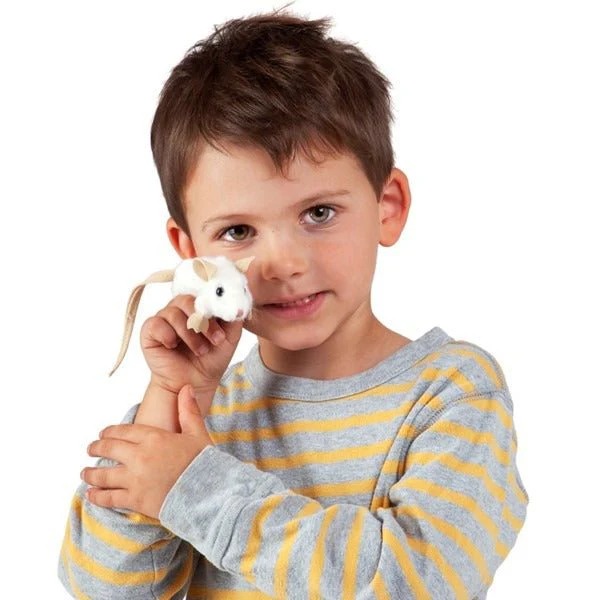 Mini White Mouse Puppet - Image 2